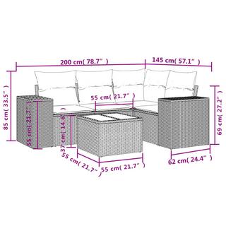 VidaXL Ensemble de canapés de jardin rotin synthétique  