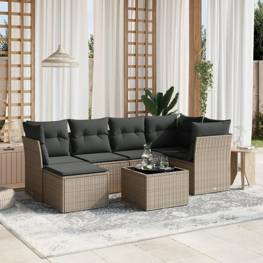 VidaXL set divano da giardino Polirattan  