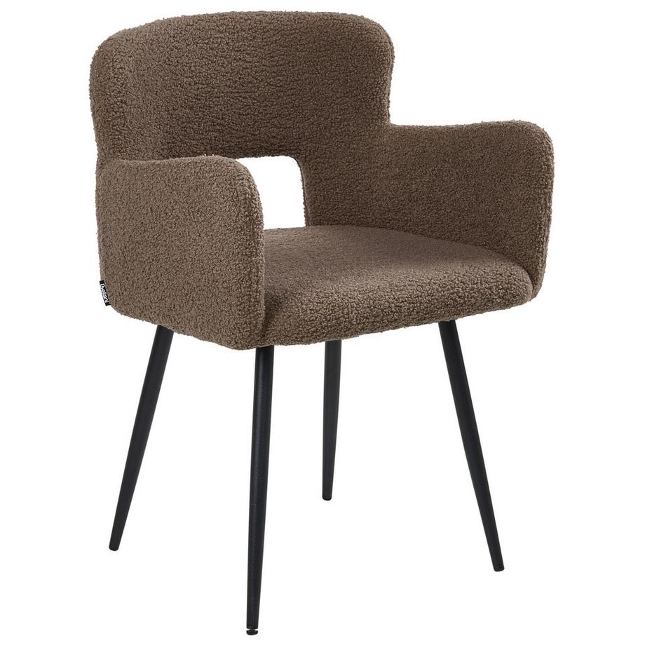 Beliani Esszimmerstuhl 2er Set aus Bouclé Landhausstil SANILAC  