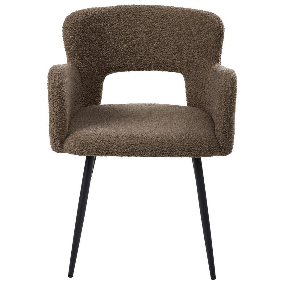Beliani Esszimmerstuhl 2er Set aus Bouclé Landhausstil SANILAC  