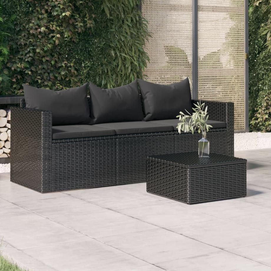 VidaXL 3-sitzer gartensofa poly-rattan  