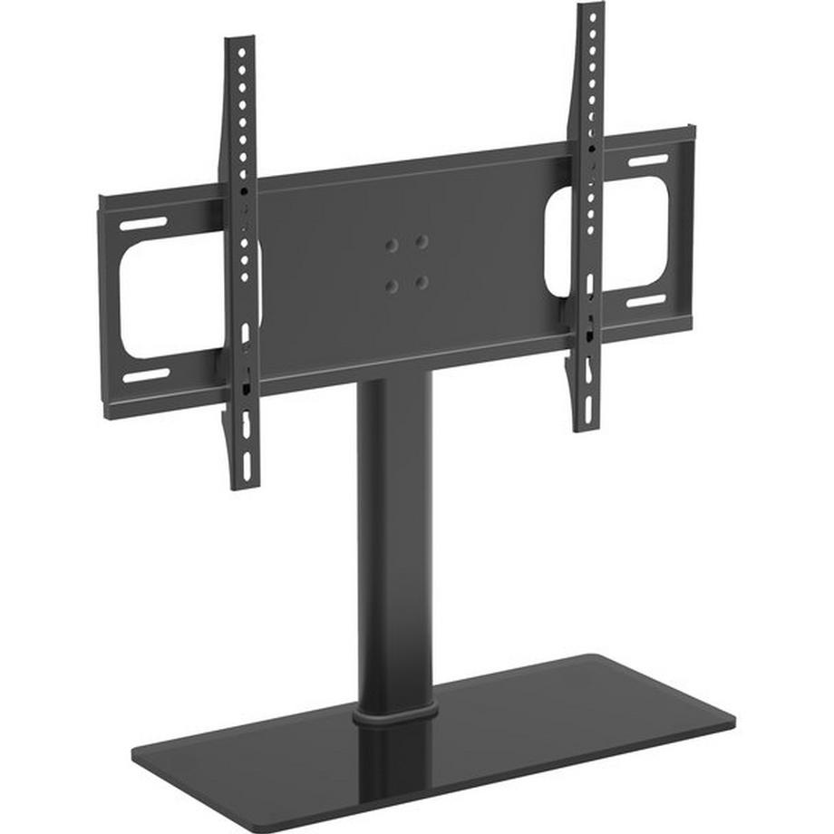 TV Standfuß | Aufsatz Erhöhung | Alu Fernseh Ständer | ESG-Sicherheitsglas | Maße ca. H. 67 x B. 66 x T. 25 cm - B-TTS-600