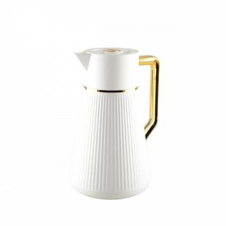 Aulica CAFETIERE BLANCHE AVEC ANSE DOREE 1L  