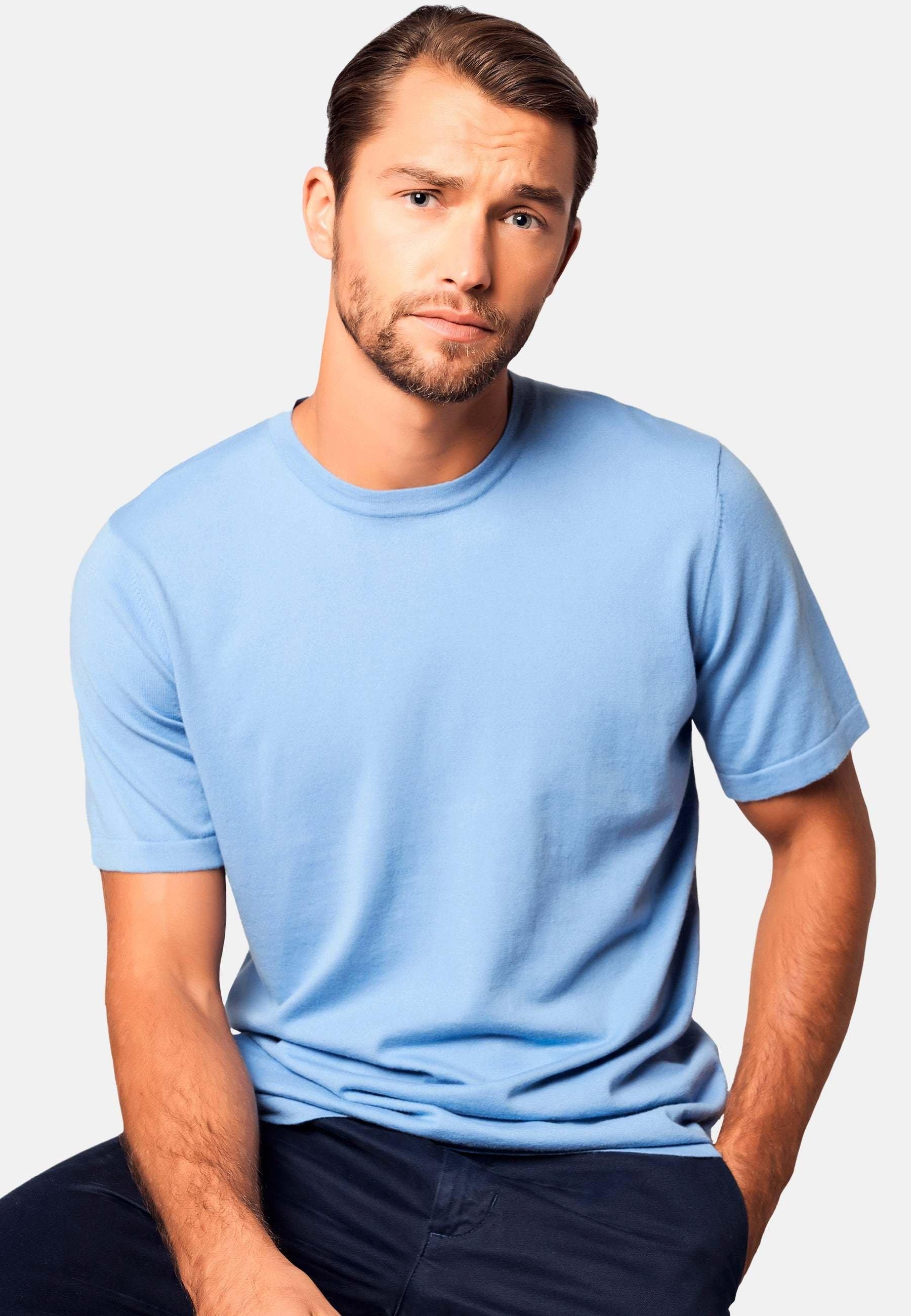 Bellemere New York  T-shirt classique en coton et cachemire à col rond 