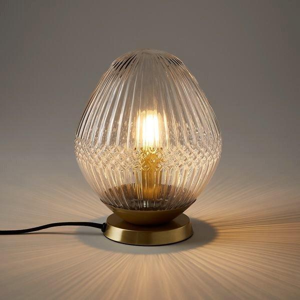 La Redoute Intérieurs Lampe à poser laiton et verre strié  