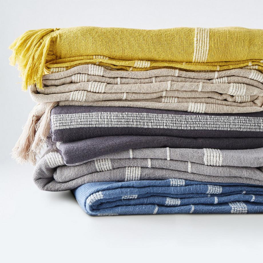 La Redoute Intérieurs Nedo Gestreifter Sofa-Überwurf mit Fransen  