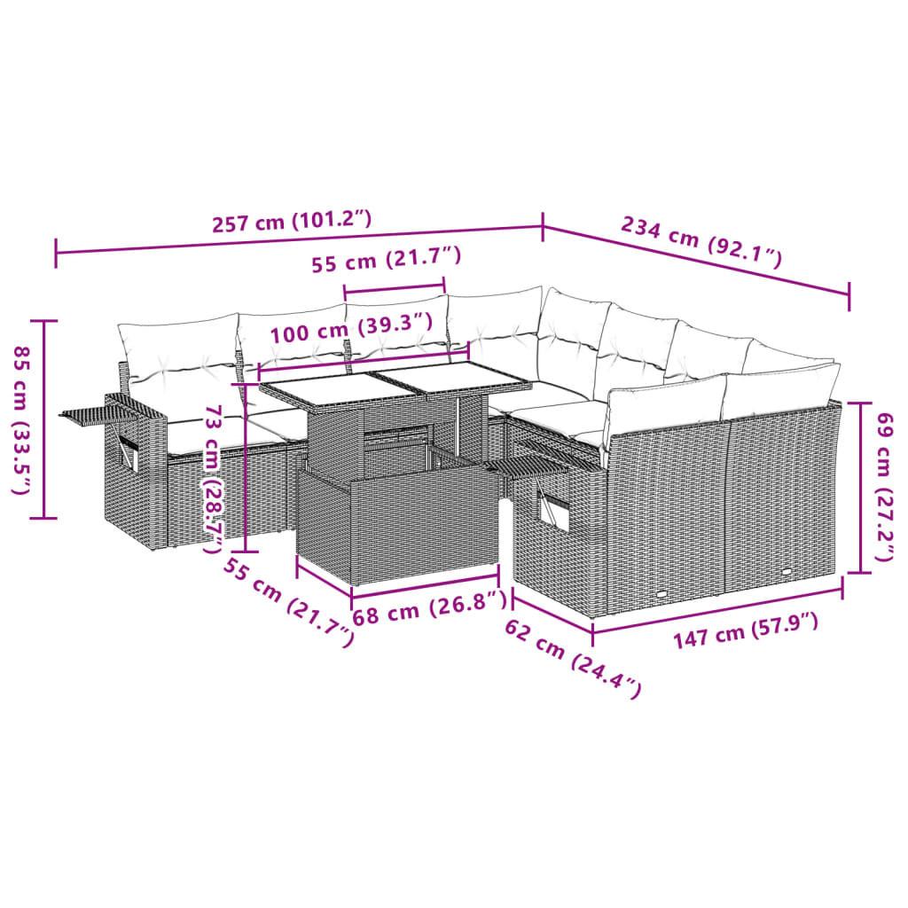 VidaXL Ensemble de canapés de jardin rotin synthétique  