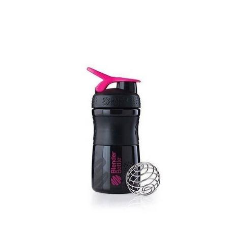 Blender Bottle  20oz / 590ml BlenderBottle SportMixer Flip, Black/Pink 