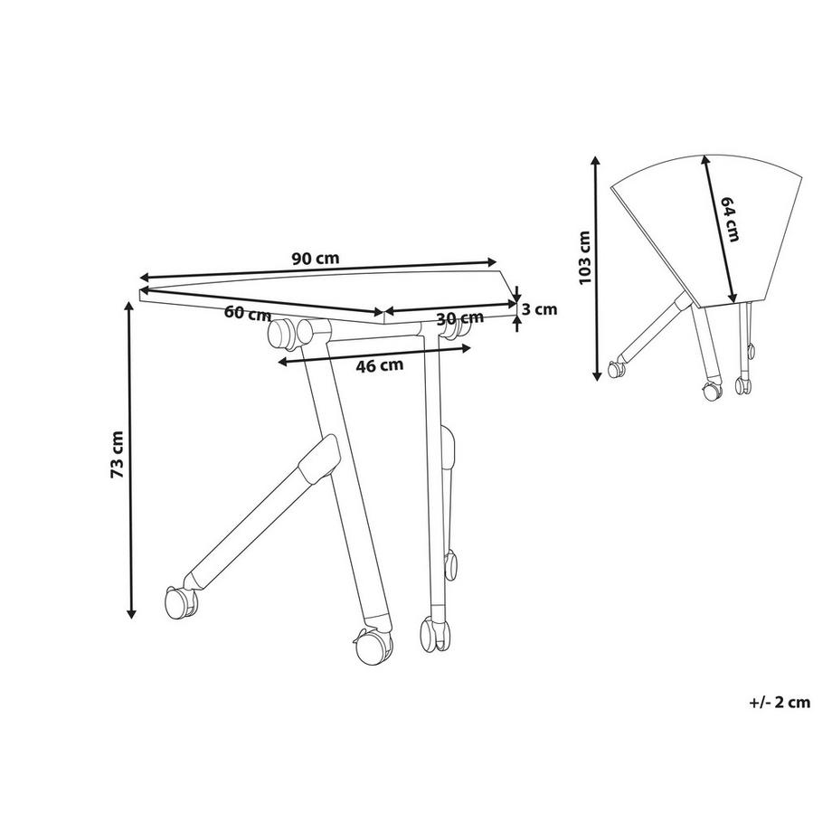 Beliani Zusammenklappbarer Schreibtisch aus Melaminbeschichtete Spanplatte (MFC) Modern BENDI  