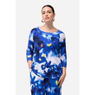 Ulla Popken  Maglia classica con fiori, scollo a girocollo e maniche a 3/4 