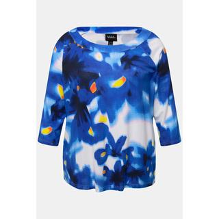 Ulla Popken  Maglia classica con fiori, scollo a girocollo e maniche a 3/4 