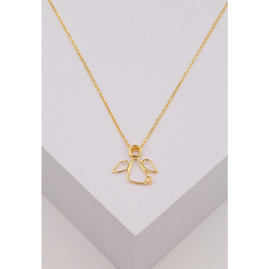 MUAU Schmuck  Engel Anhänger Gelbgold750 Diamant 0.0075ct. 13x15mm 