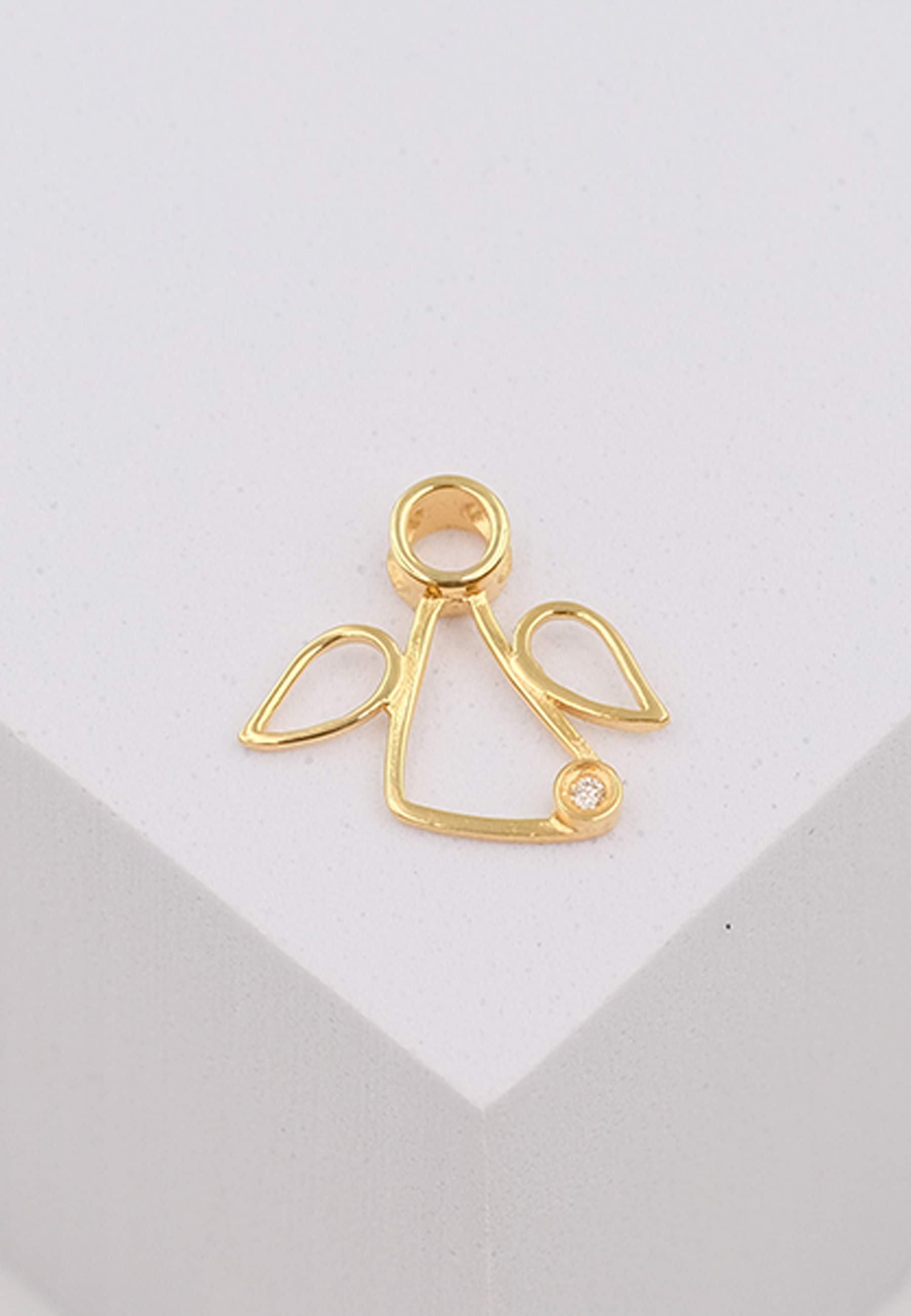 MUAU Schmuck  Engel Anhänger Gelbgold750 Diamant 0.0075ct. 13x15mm 