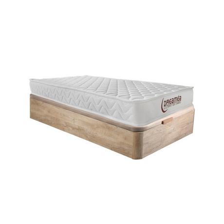 Vente-unique Ensemble 90 x 190 cm sommier coffre naturel clair + matelas mémoire de forme ép.15cm - PELOPS de DREAMEA  