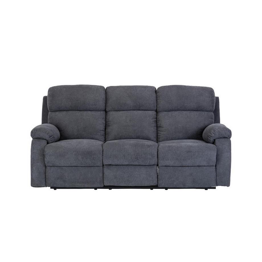 Vente-unique Canapé 3 places relax en tissu TOLZANO - Anthracite  