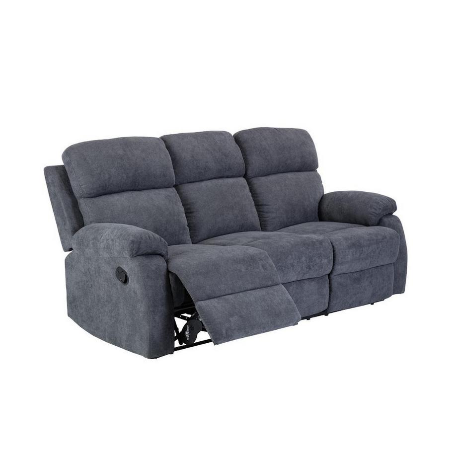 Vente-unique Canapé 3 places relax en tissu TOLZANO - Anthracite  