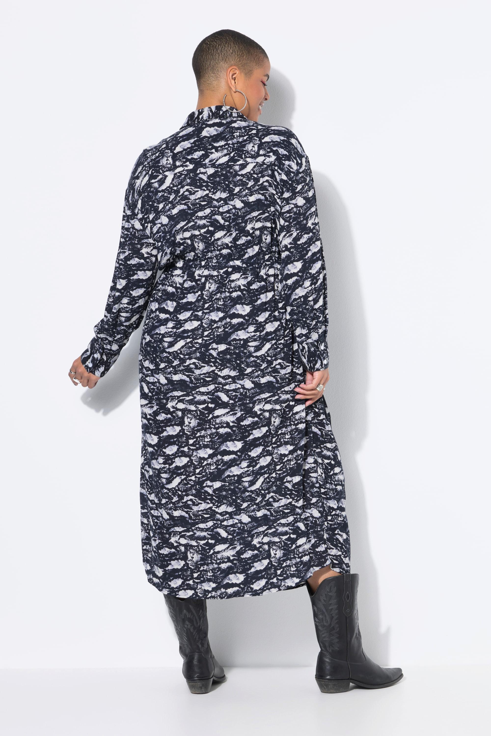 Studio Untold Abito chemisier midi oversize stampa all-over  