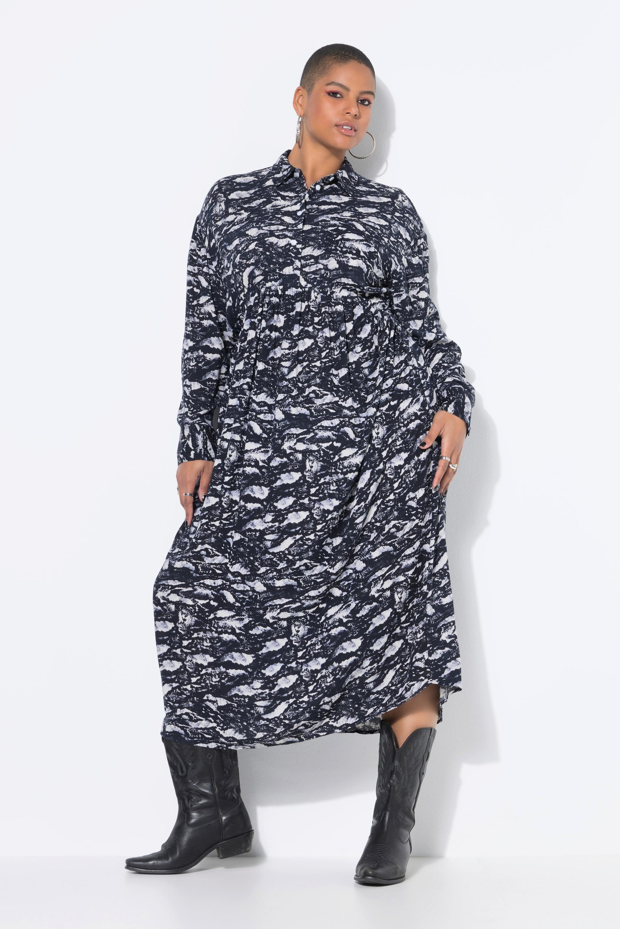 Studio Untold Abito chemisier midi oversize stampa all-over  