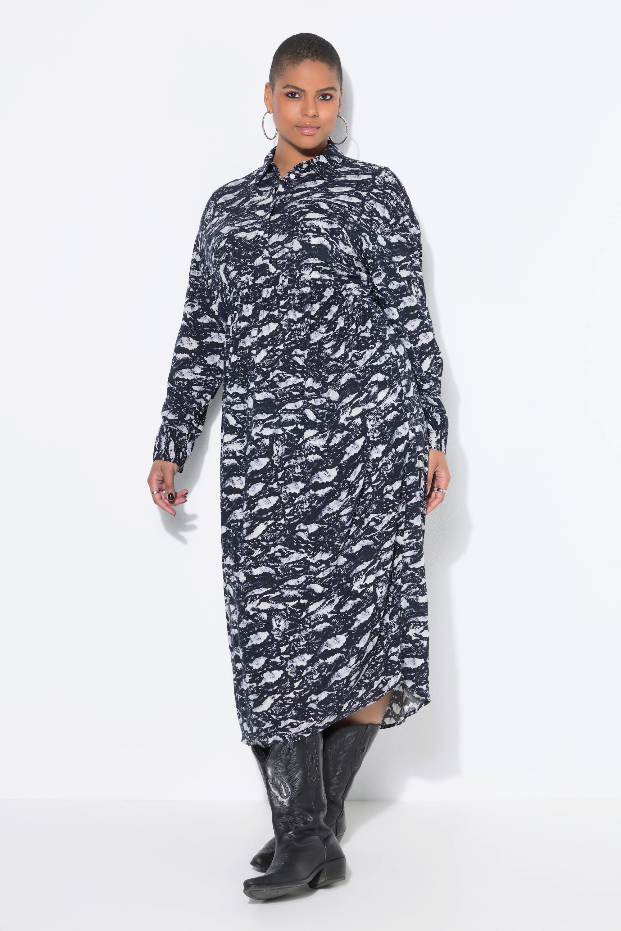 Studio Untold Abito chemisier midi oversize stampa all-over  