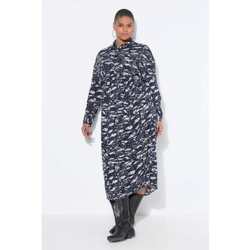 Abito midi chemisier dal taglio oversize con stampa allover