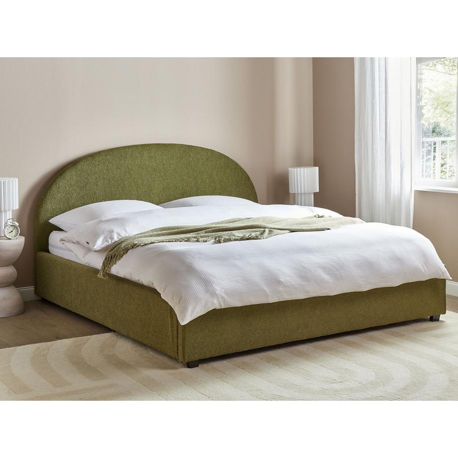 Beliani Letto contenitore en Bouclé Retrò VAUCLUSE  