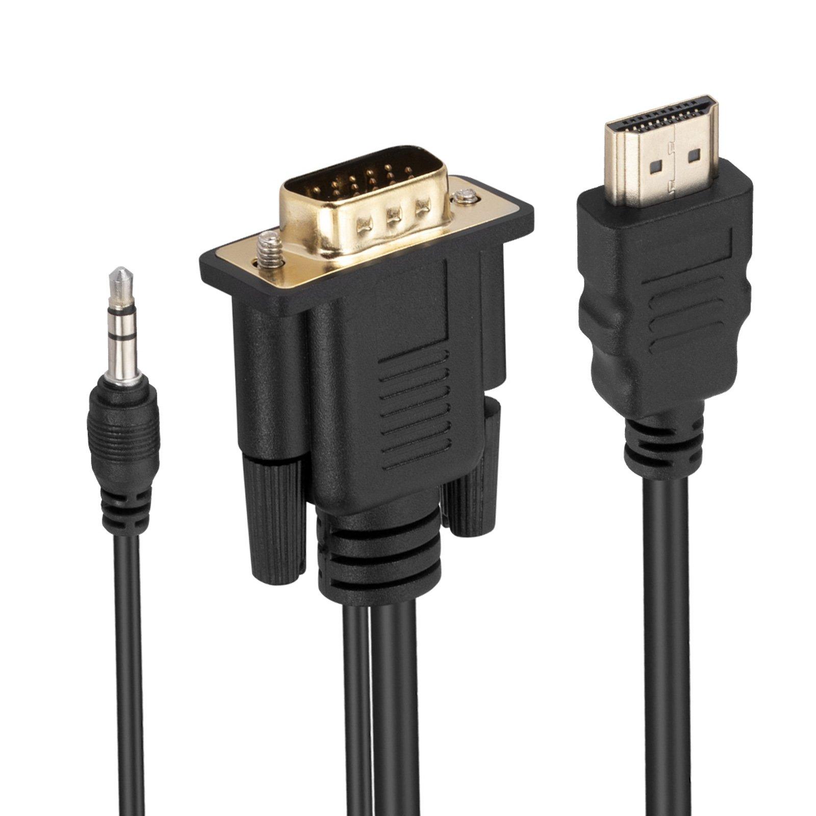 Avizar  Câble Vidéo HDMI vers VGA + Jack 3.5mm 