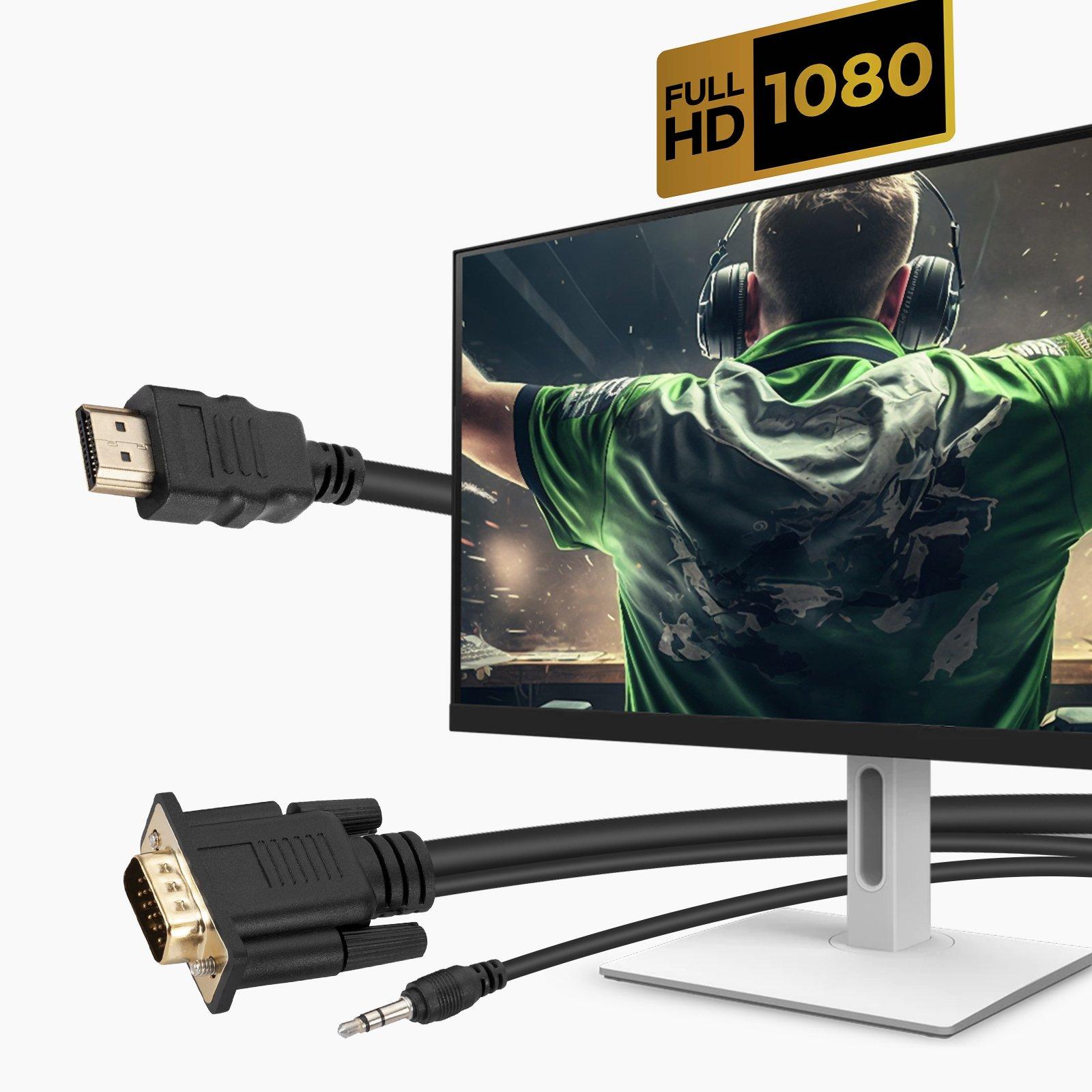 Avizar  Câble Vidéo HDMI vers VGA + Jack 3.5mm 