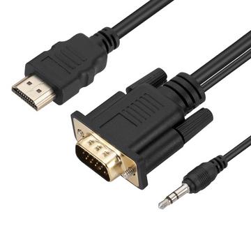 Câble Vidéo HDMI vers VGA + Jack 3.5mm