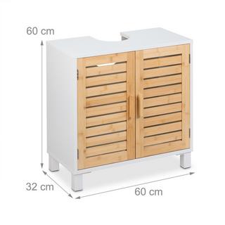 Northix Meuble vasque avec portes en bambou  