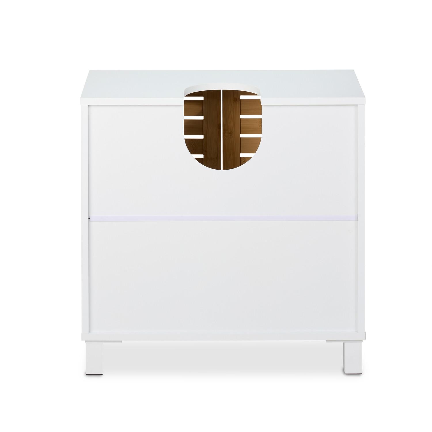 Northix Meuble vasque avec portes en bambou  