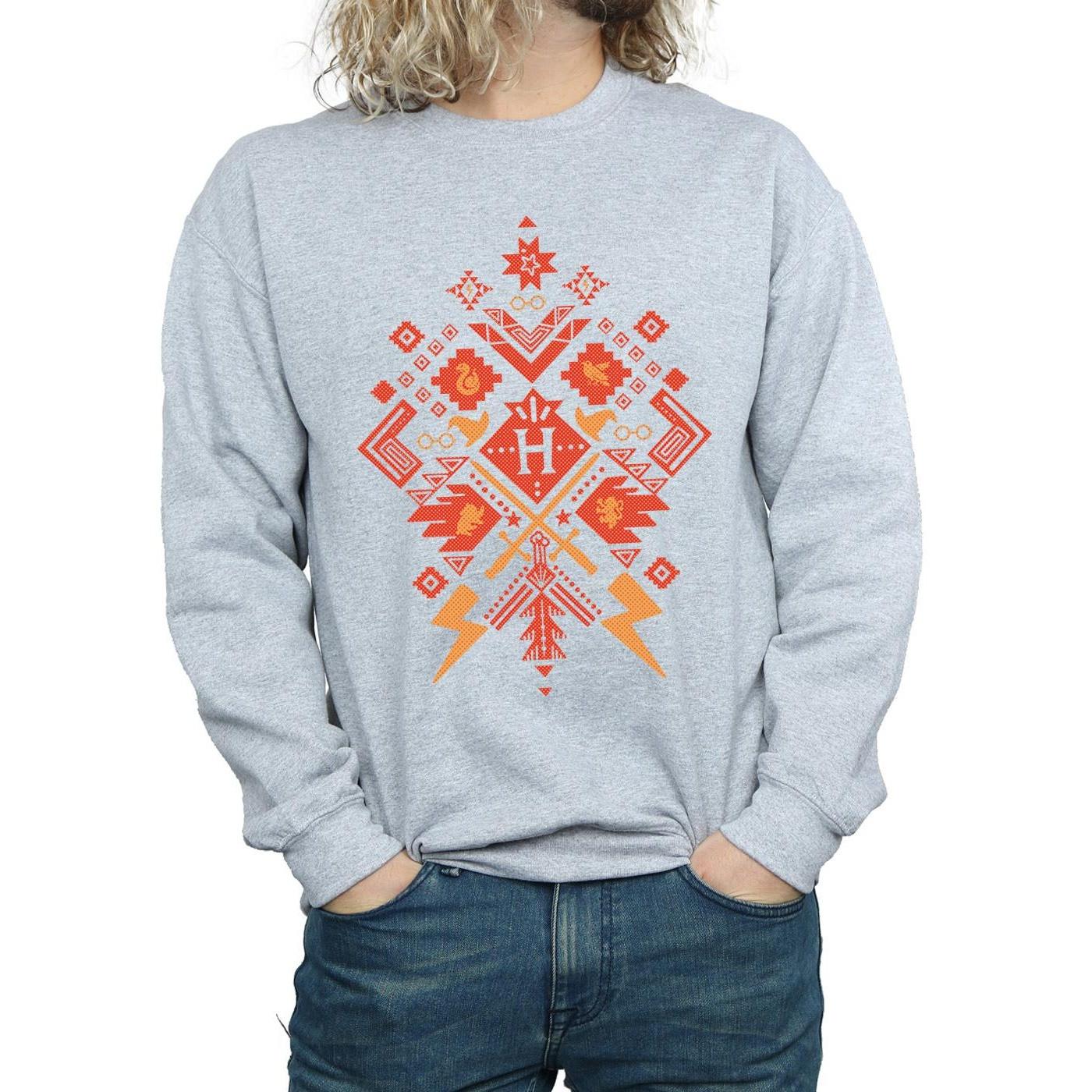 HARRY-POTTER  Sweatshirt de Noël en coton Fair Isle 