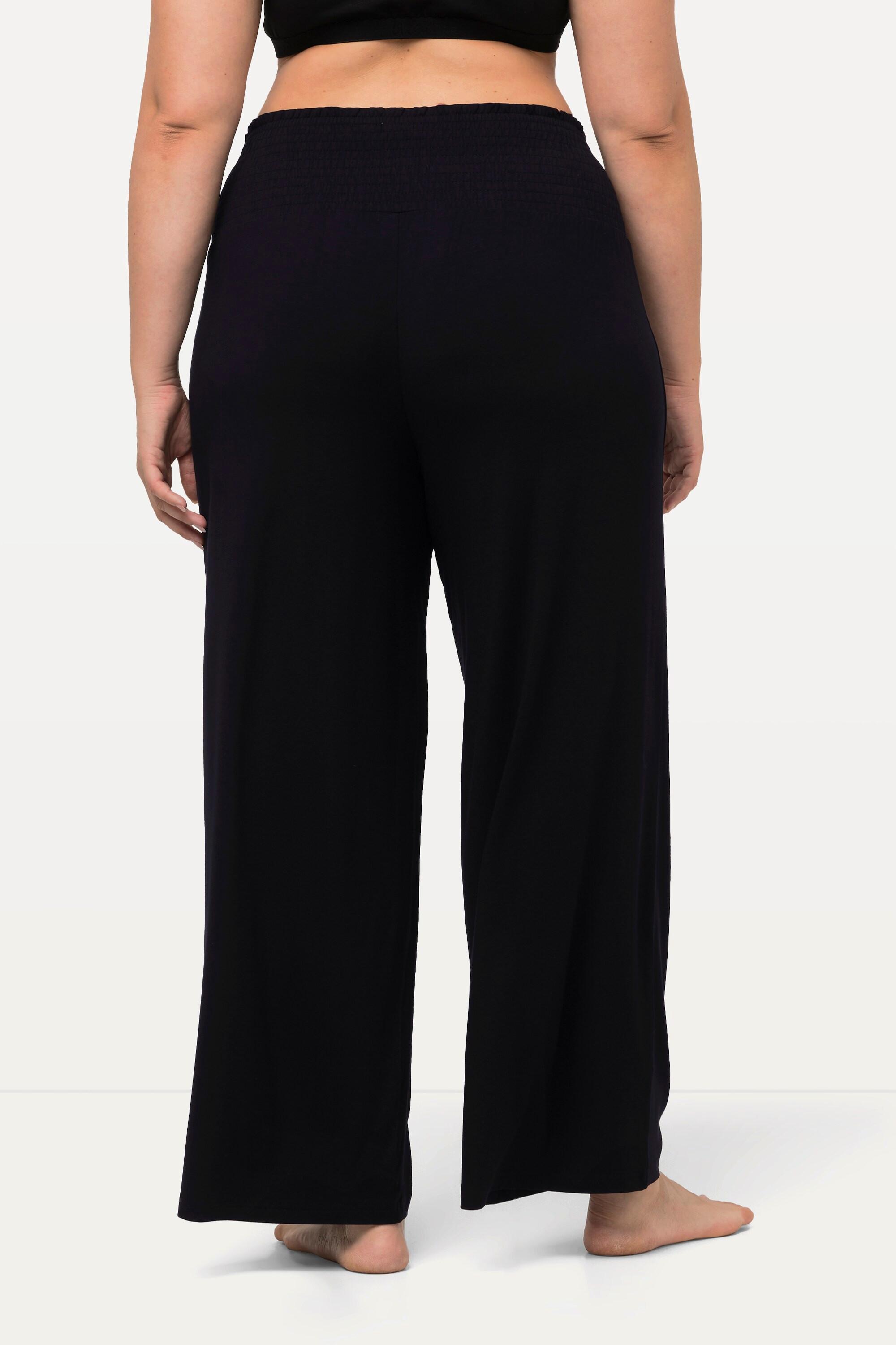 Ulla Popken  Pantalon Marlene à jambe large et taille élastique 