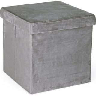 mutoni Pouf Camdem mit Stauraum Samt Grau 38x38  