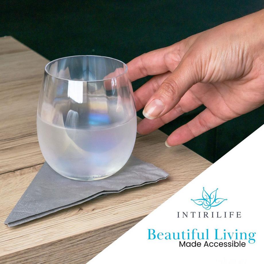 Intirilife 2x Bicchiere da Bevuta con Riflessi Arcobaleno e Forma Ondulata  