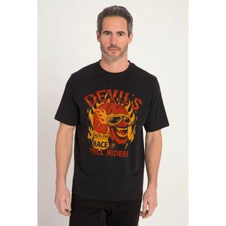 JP1880  T-shirt imprimé Diablo, col rond et manches courtes noir 