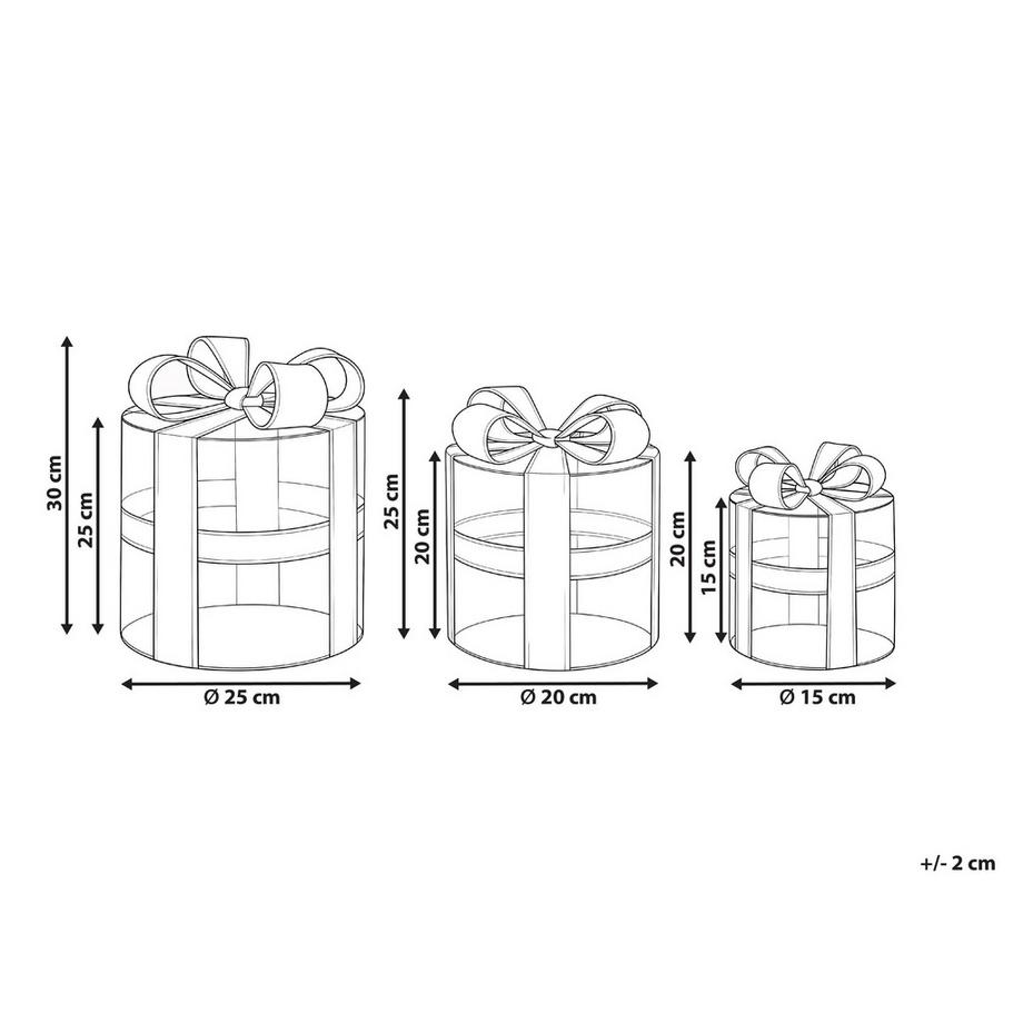 Beliani Lot de 3 décorations de Noël en Matière synthétique Traditionnel JULSO  