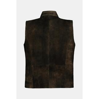 JP1880  Gilet traditionnel bavarois. Cuir suédé de chèvre, col montant 