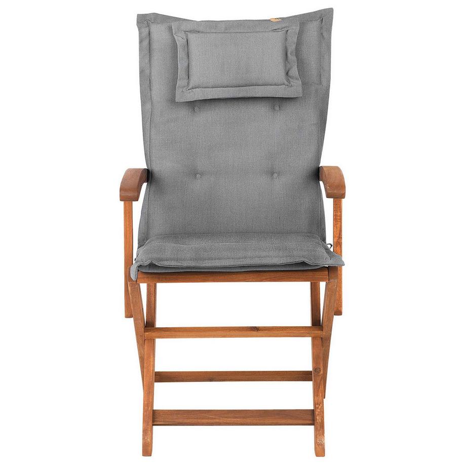 Beliani Set di 2 sedie da giardino con cuscini en Legno d'acacia Classico MAUI  