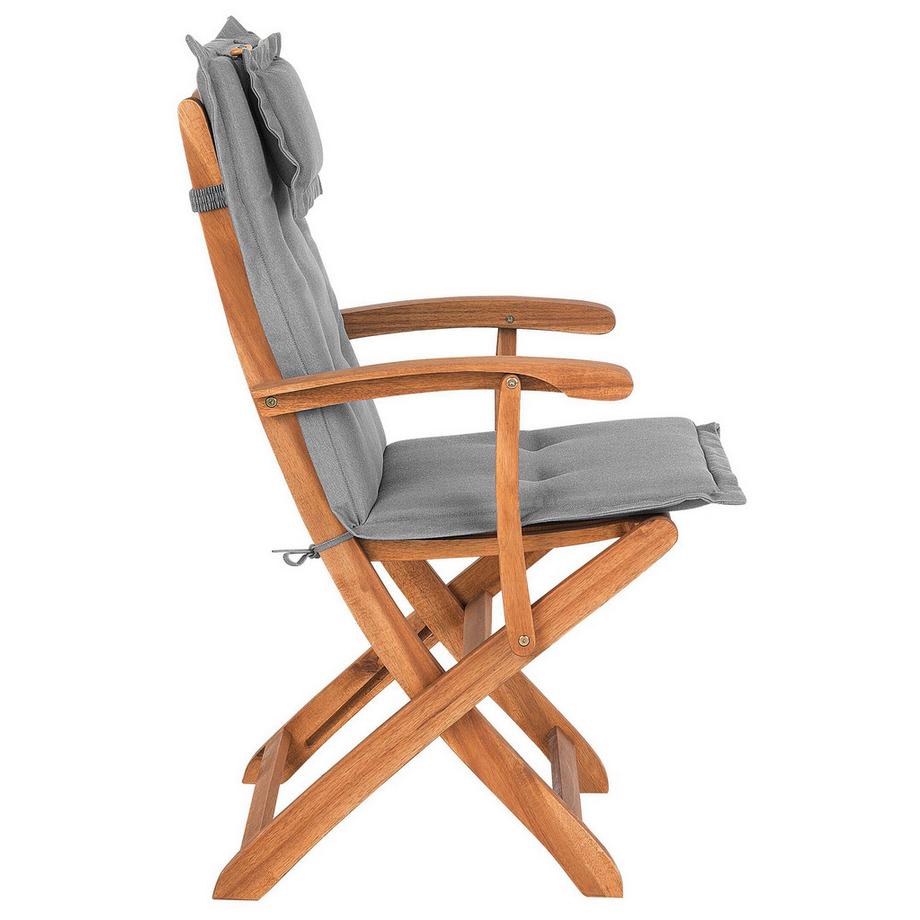 Beliani Set di 2 sedie da giardino con cuscini en Legno d'acacia Classico MAUI  