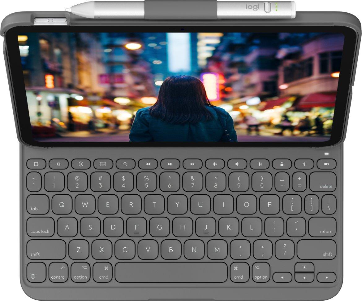 Logitech  Slim Folio Gris Bluetooth QWERTZ Allemand 