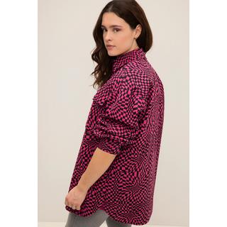 Studio Untold Oversized Karo Hemdjacke mit Hemdkragen Langarm  