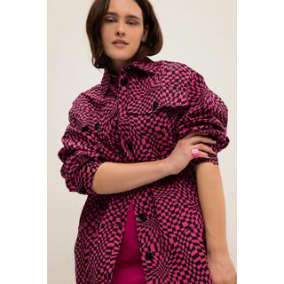 Studio Untold Oversized Karo Hemdjacke mit Hemdkragen Langarm  