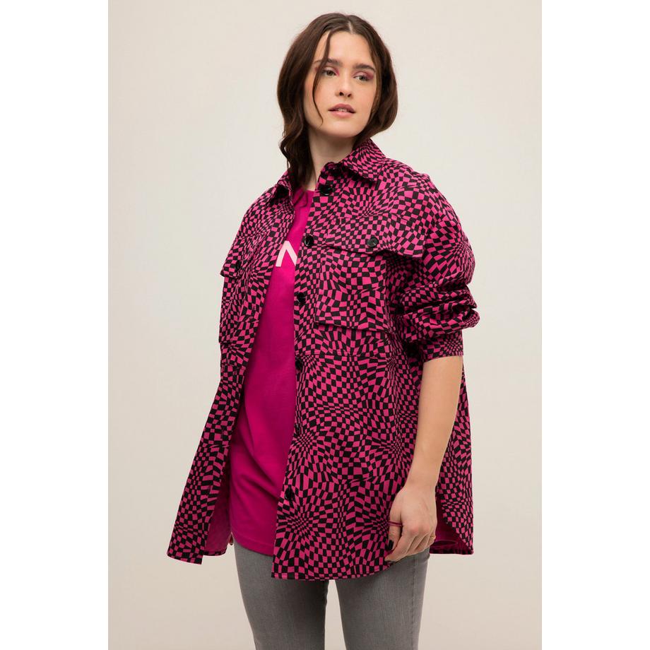 Studio Untold Giacca Camicia Oversize Quadri Collo Camicia Maniche Lunghe  