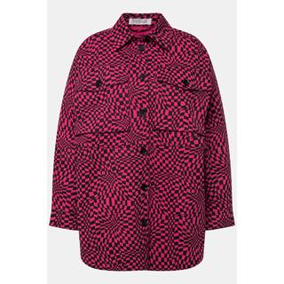 Studio Untold Oversized Karo Hemdjacke mit Hemdkragen Langarm  