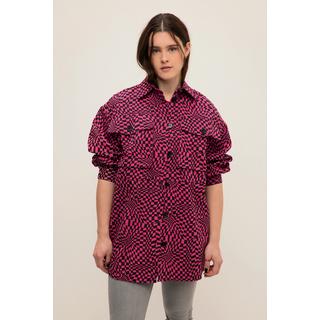 Studio Untold Oversized Karo Hemdjacke mit Hemdkragen Langarm  