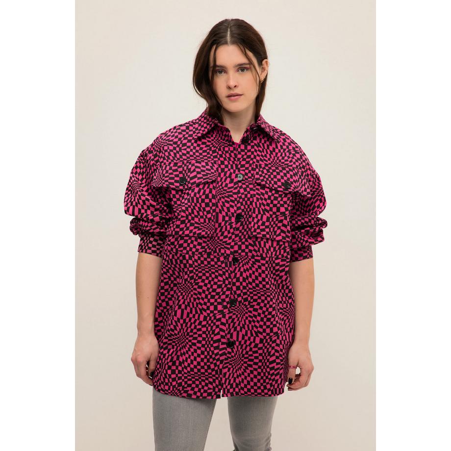 Studio Untold Giacca Camicia Oversize Quadri Collo Camicia Maniche Lunghe  