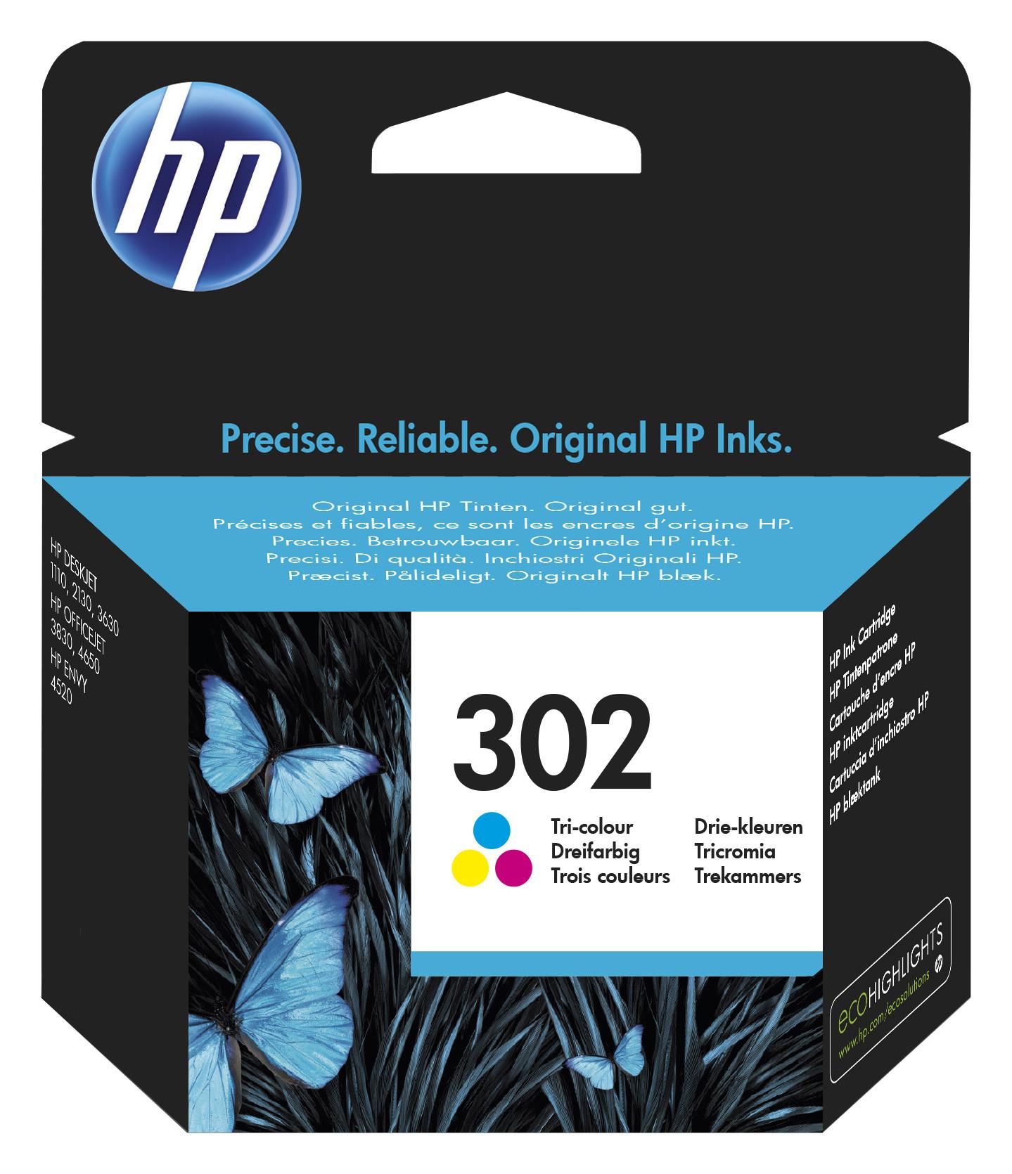 HP  302 Cartouche d’encre trois couleurs authentique 