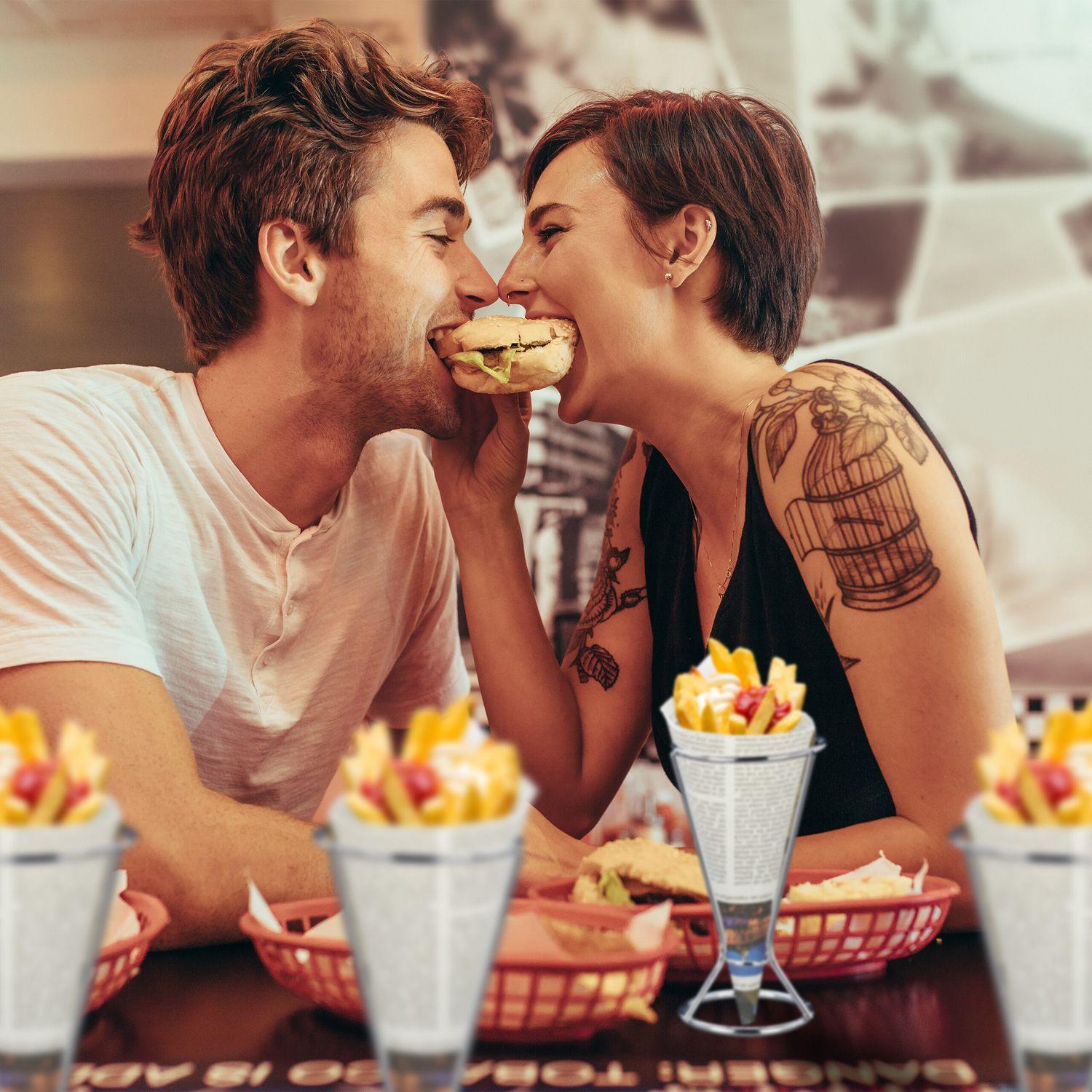 B2X Porte-frites, 4 pièces, acier inoxydable  