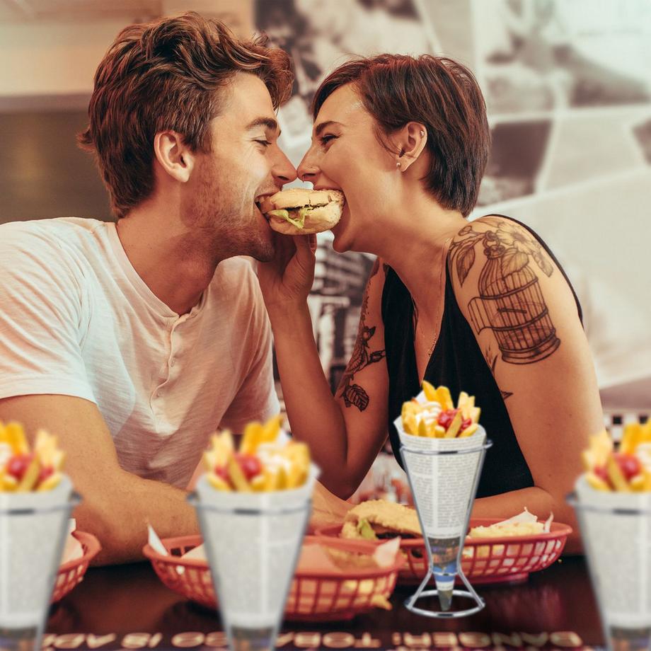 B2X Porte-frites, 4 pièces, acier inoxydable  