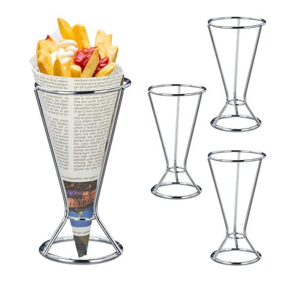 B2X Porte-frites, 4 pièces, acier inoxydable  